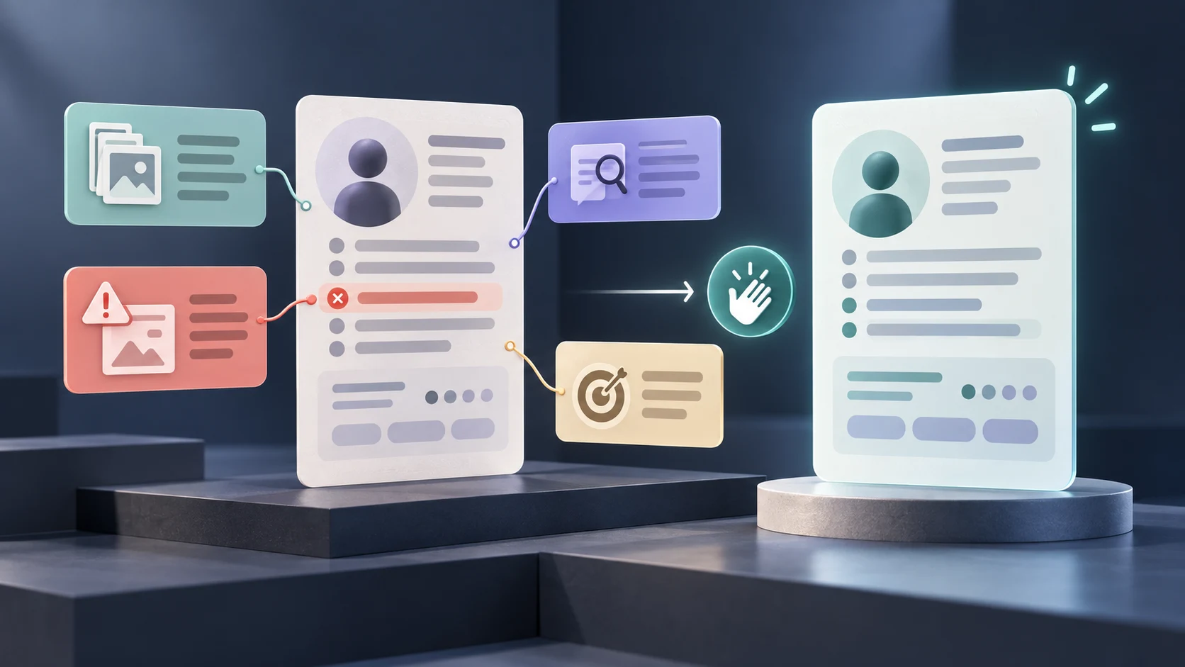 Persona draft checked against source evidence, contradictions, missing context and design relevance before human approval